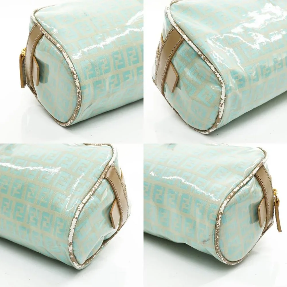 Auth Fendi Zucchino Hand Bag Light Blue #15070F96 - Picture 11 of 12